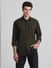 Green Cotton Full Sleeves Shirt_416220+2