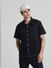 Black Oversized Short Sleeves Shirt_416223+1