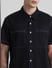Black Oversized Short Sleeves Shirt_416223+5