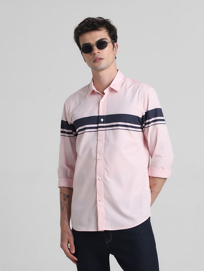 Pink Printed Full Sleeves Shirt