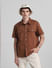 Brown Oversized Short Sleeves Shirt_416225+1
