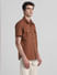Brown Oversized Short Sleeves Shirt_416225+3