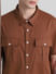 Brown Oversized Short Sleeves Shirt_416225+5