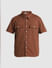 Brown Oversized Short Sleeves Shirt_416225+7