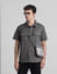 Dark Grey Oversized Short Sleeves Shirt_416226+1