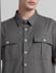 Dark Grey Oversized Short Sleeves Shirt_416226+5