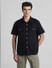 Black Oversized Short Sleeves Shirt_416227+2