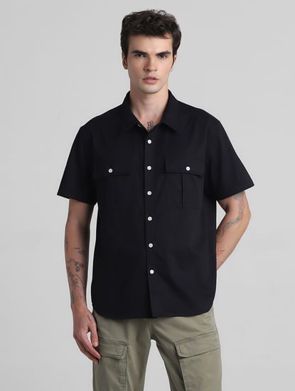 Black Oversized Short Sleeves Shirt