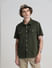 Green Oversized Short Sleeves Shirt_416228+1