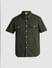 Green Oversized Short Sleeves Shirt_416228+7