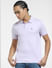Purple Cotton Polo T-shirt_416232+2