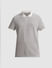 Beige Zip-Up Jacquard Polo T-shirt_416233+7