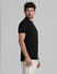 Black Zip-Up Jacquard Polo T-shirt_416234+3