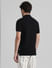 Black Zip-Up Jacquard Polo T-shirt_416234+4