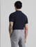 Dark Blue Zip-Up Jacquard Polo T-shirt_416235+4