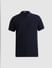 Dark Blue Zip-Up Jacquard Polo T-shirt_416235+7