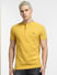 Yellow Cotton Henley T-shirt_416236+2