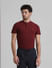Dark Red Cotton Henley T-shirt_416238+1