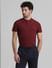 Dark Red Cotton Henley T-shirt_416238+2