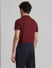 Dark Red Cotton Henley T-shirt_416238+4