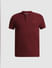 Dark Red Cotton Henley T-shirt_416238+7