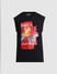 Black Printed Sleeveless T-shirt_416240+7