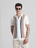 White Front Open Knitted Polo_416242+1