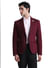 Maroon Knitted Co-ord Set Blazer_416244+2