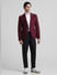 Maroon Knitted Co-ord Set Blazer_416244+6