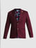 Maroon Knitted Co-ord Set Blazer_416244+7