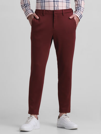 Maroon Knitted Co-ord Set Trousers
