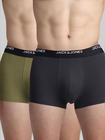 JACK&JONES Pack Of 2 Dark Grey & Green Trunks