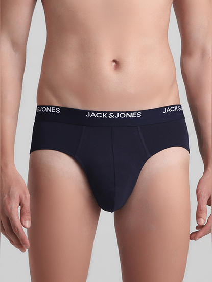 JACK&JONES Pack Of 2 Navy Blue & Grey Briefs