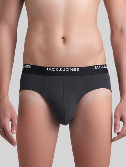 JACK&JONES Pack Of 2 Dark Grey & Green Briefs