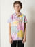 Boys Pastel Purple Printed Polo T-shirt_414155+2