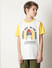 Boys White Colourblocked T-shirt_414172+2