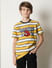 Boys Yellow Striped Crew Neck T-shirt_414179+2