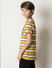 Boys Yellow Striped Crew Neck T-shirt_414179+4