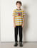 Boys Yellow Striped Crew Neck T-shirt_414179+5