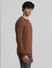 Brown Printed Knitted Pullover_412974+3