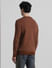 Brown Printed Knitted Pullover_412974+4