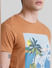 Brown Graphic Print Crew Neck T-shirt_412969+5