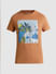 Brown Graphic Print Crew Neck T-shirt_412969+7
