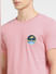 Pink Graphic Print Crew Neck T-shirt_412970+5