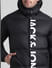 Black Logo Print Hooded Puffer Jacket_412976+5