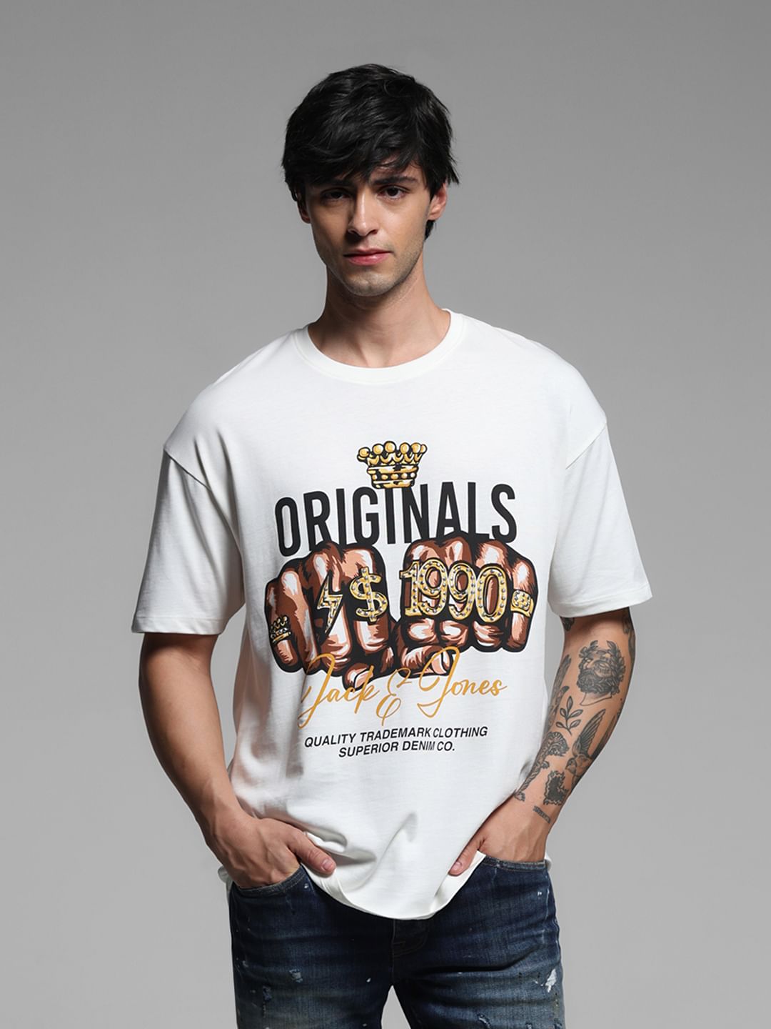 Nice white t shirts for men best sale