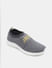 Ash Grey Knitted Slip On Sneakers_415455+4