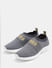 Ash Grey Knitted Slip On Sneakers_415455+6