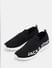 Black Knitted Slip On Sneakers_415456+6