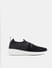 Black & Grey Knitted Slip On Sneakers_415459+2